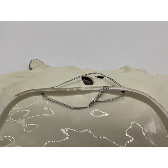 Fitz and Floyd Classic Leaf Shaped Fruit Pattern Plate with Hanging Wire Vintage - Picture 16 of 16